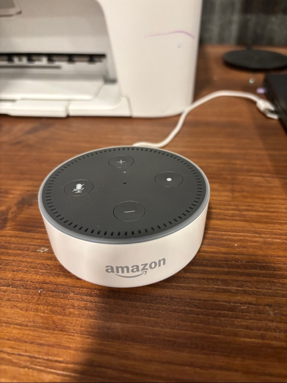 Amazon echo dot 2- White Body with Charcoal Top